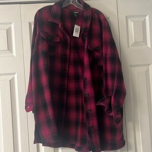 New Women’s Torrid cotton Midi shacket Pink SzL 14-16